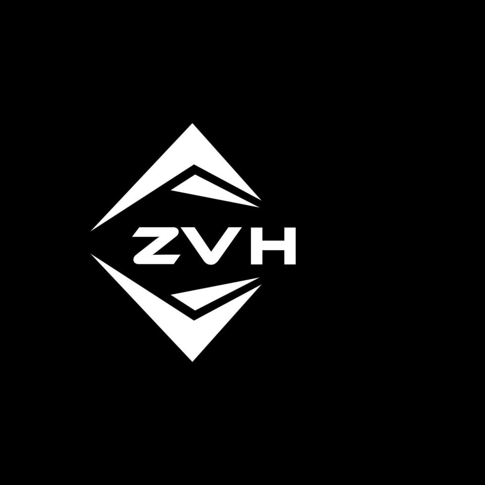 ZVH abstract technology logo design on Black background. ZVH creative initials letter logo concept. vector