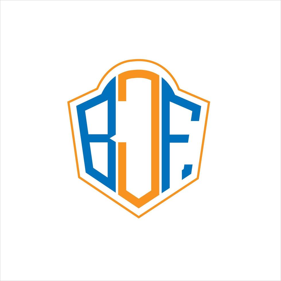 BJF abstract monogram shield logo design on white background. BJF creative initials letter logo. vector