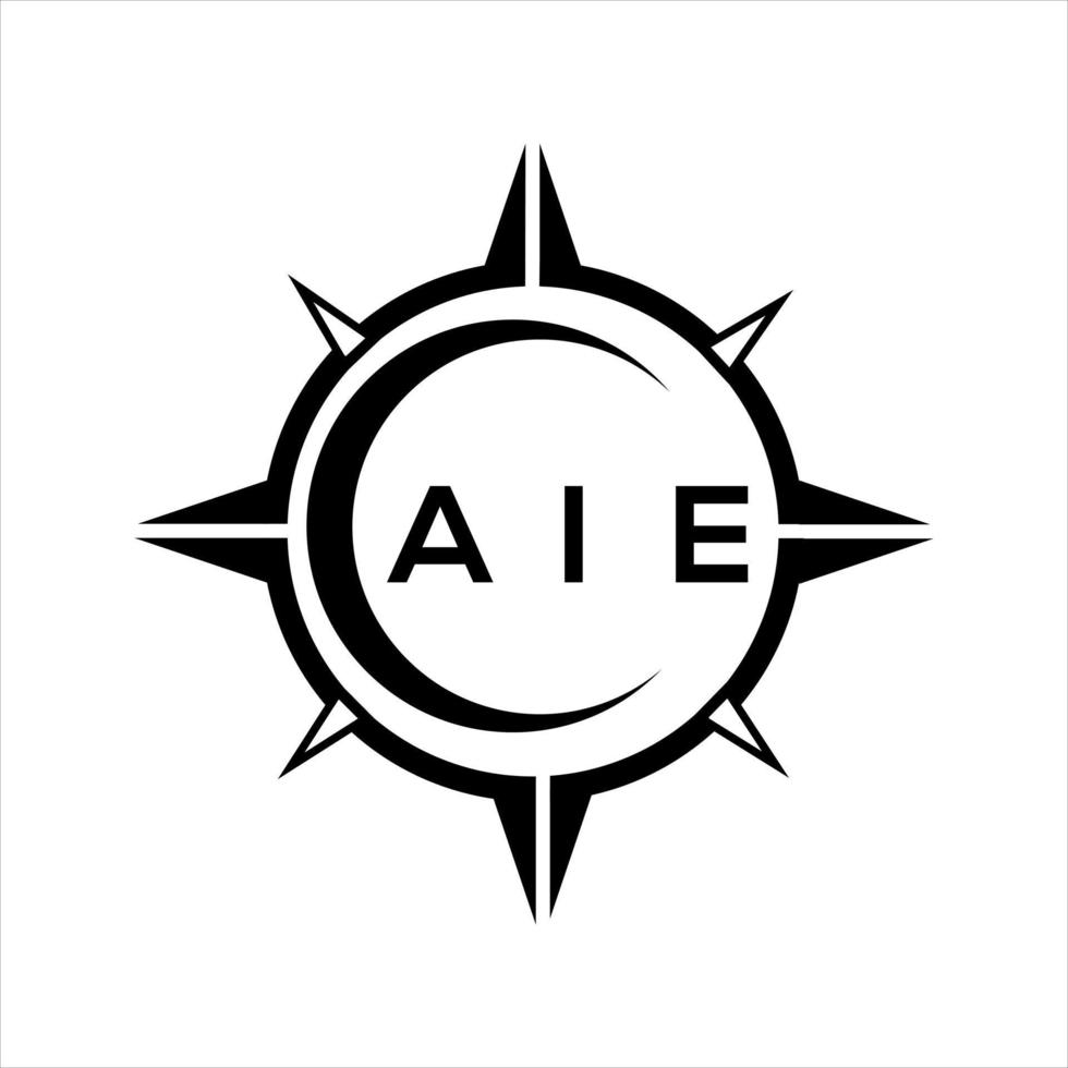 aie diseño de logotipo de escudo de monograma abstracto sobre fondo blanco. logotipo de la letra de las iniciales creativas aie. vector