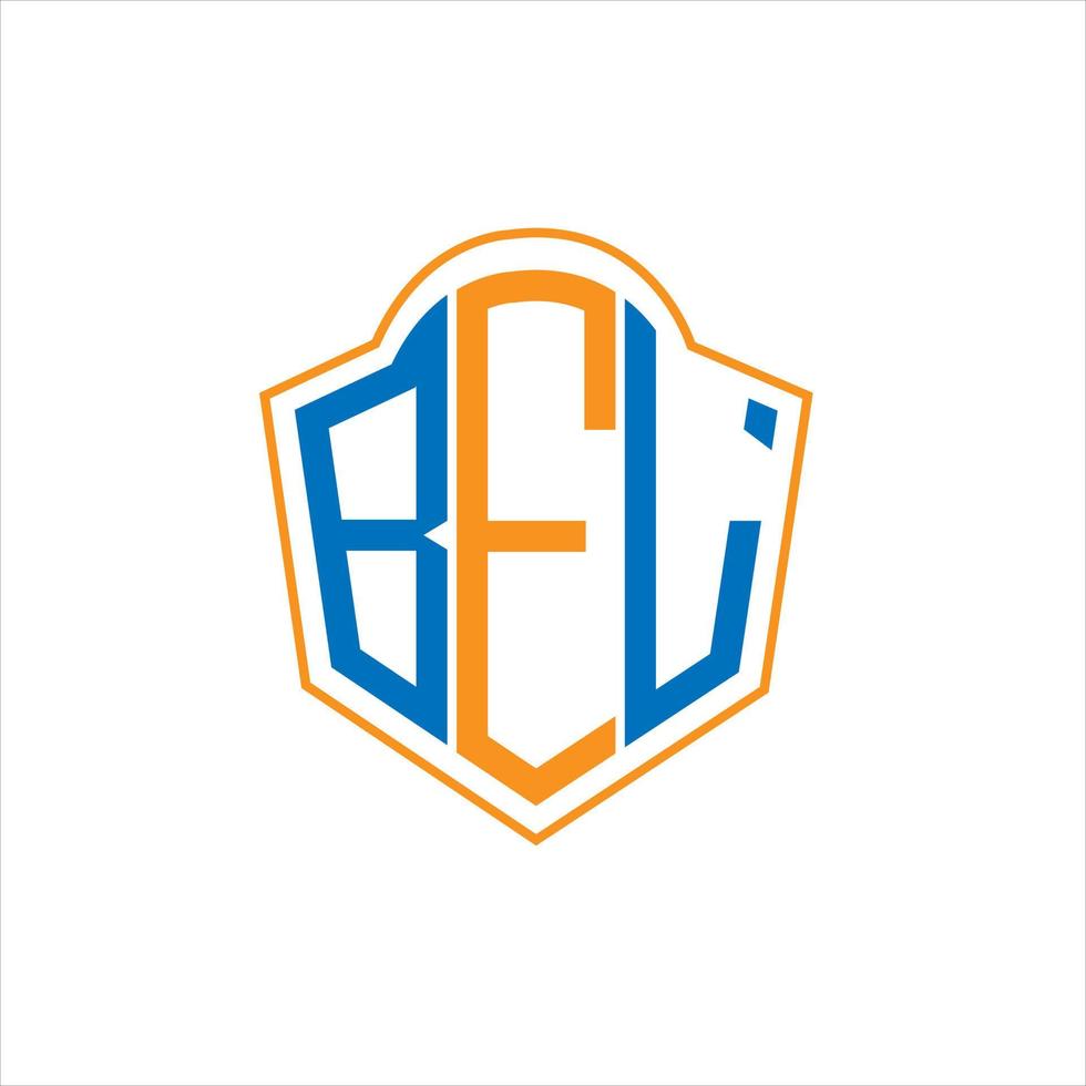 BEL abstract monogram shield logo design on white background. BEL creative initials letter logo. vector