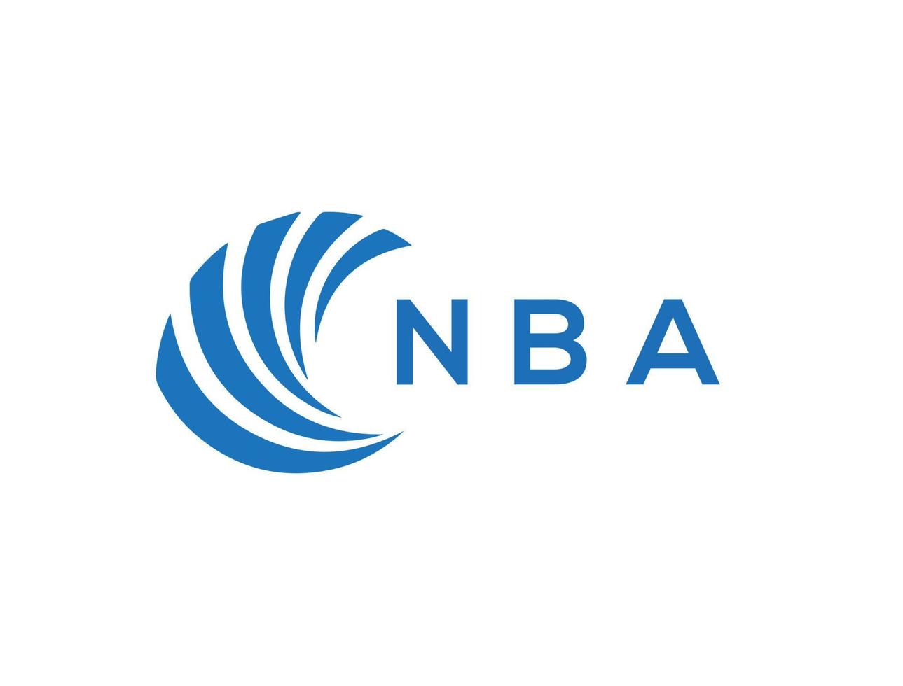 NBA letter logo design on white background. NBA creative circle letter logo concept. NBA letter design. vector