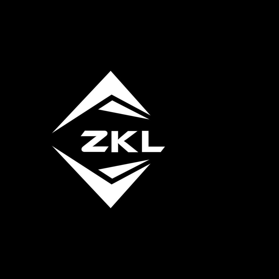 ZKL abstract technology logo design on Black background. ZKL creative initials letter logo concept. vector