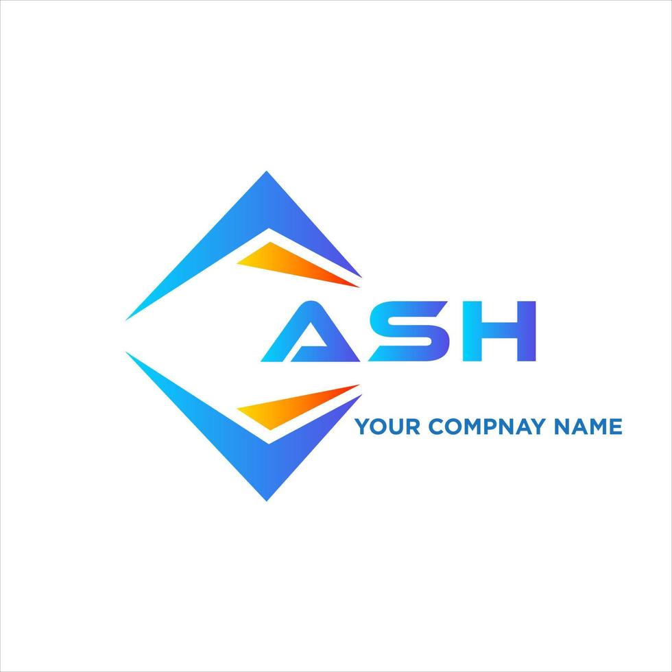 ASH abstract technology logo design on white background. ASH creative initials letter logo