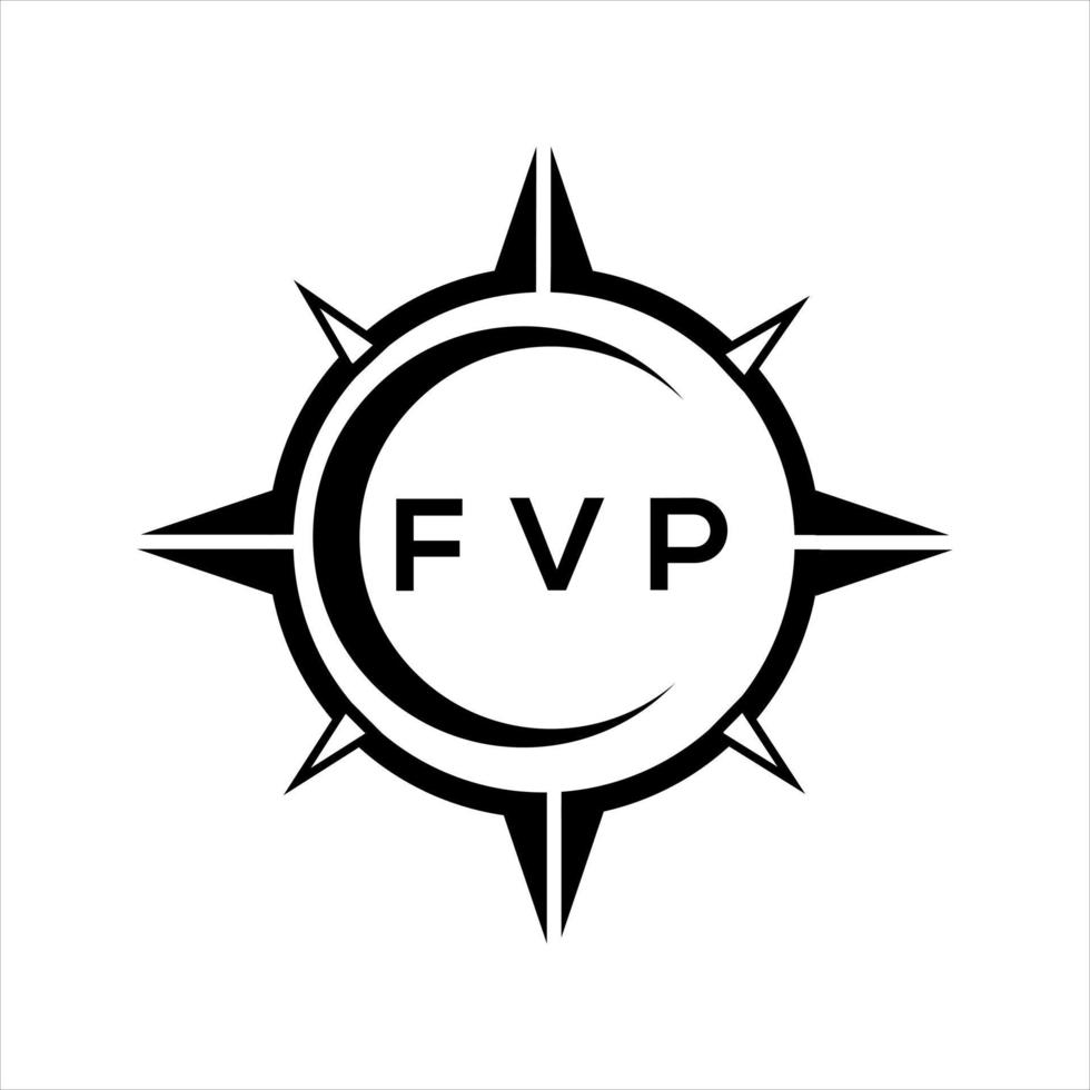 fvp resumen tecnología circulo ajuste logo diseño en blanco antecedentes. fvp creativo iniciales letra logo. vector