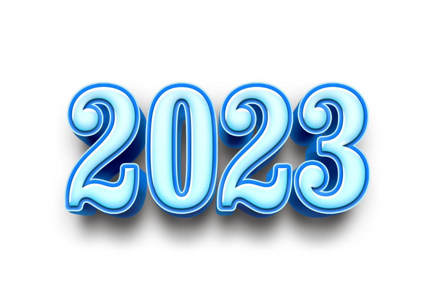 2023 Text Nummer Jahr 3d Attrappe, Lehrmodell, Simulation Eis Blau png