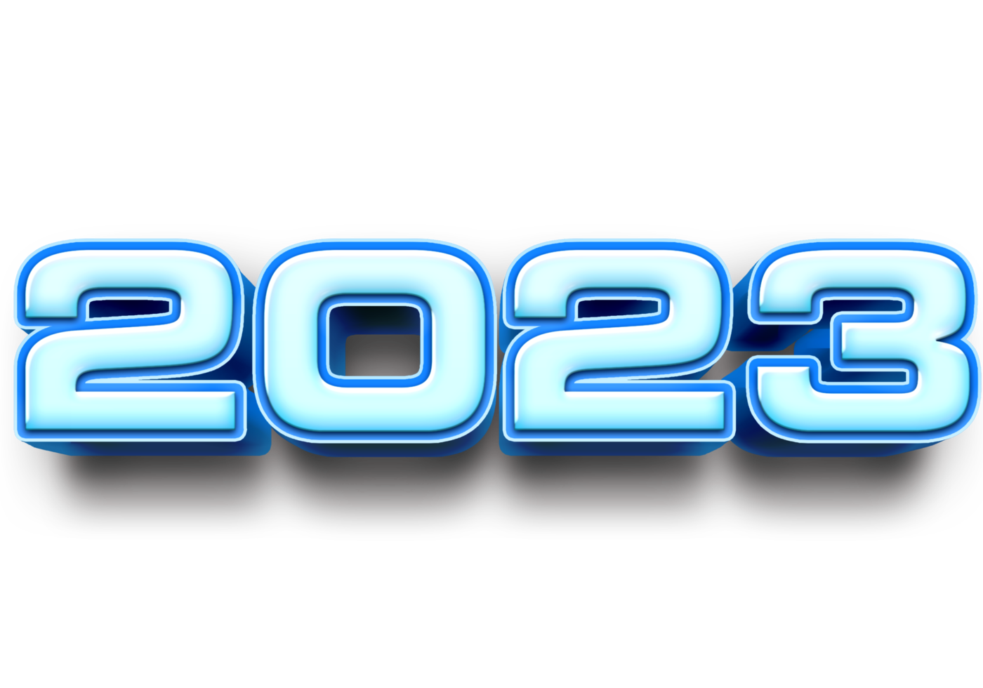 2023 Text Nummer Jahr 3d Attrappe, Lehrmodell, Simulation Eis Blau png