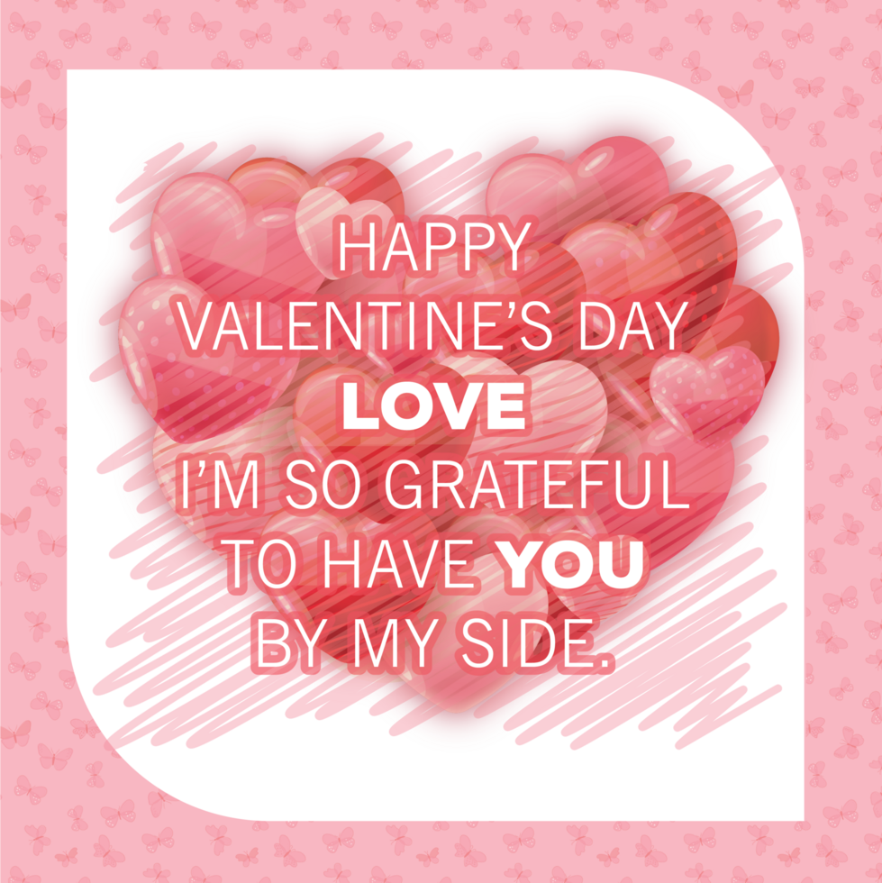 valetines day love romance post social share hearts quote png