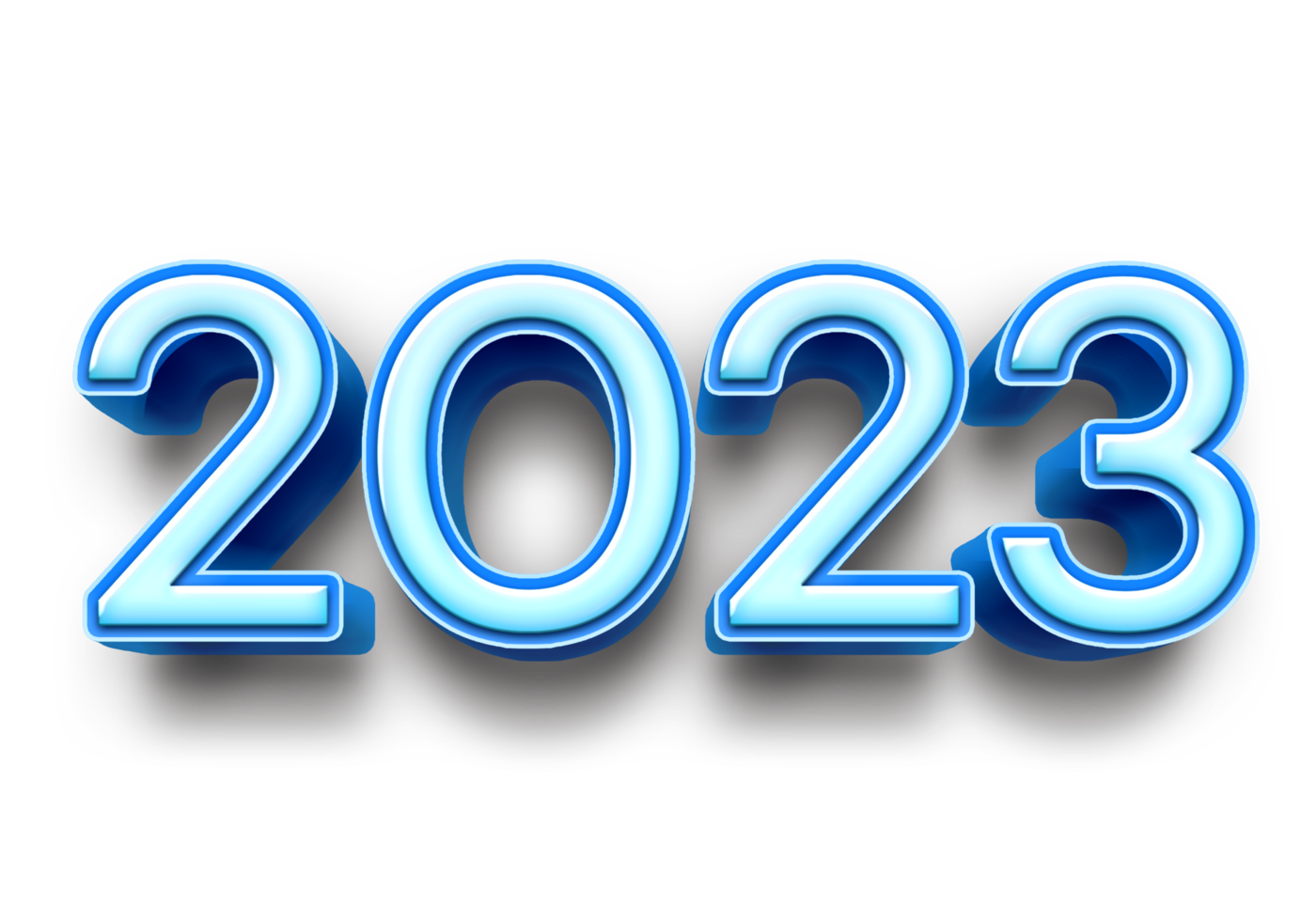 2023 tekst aantal jaar 3d mockup ijs blauw png