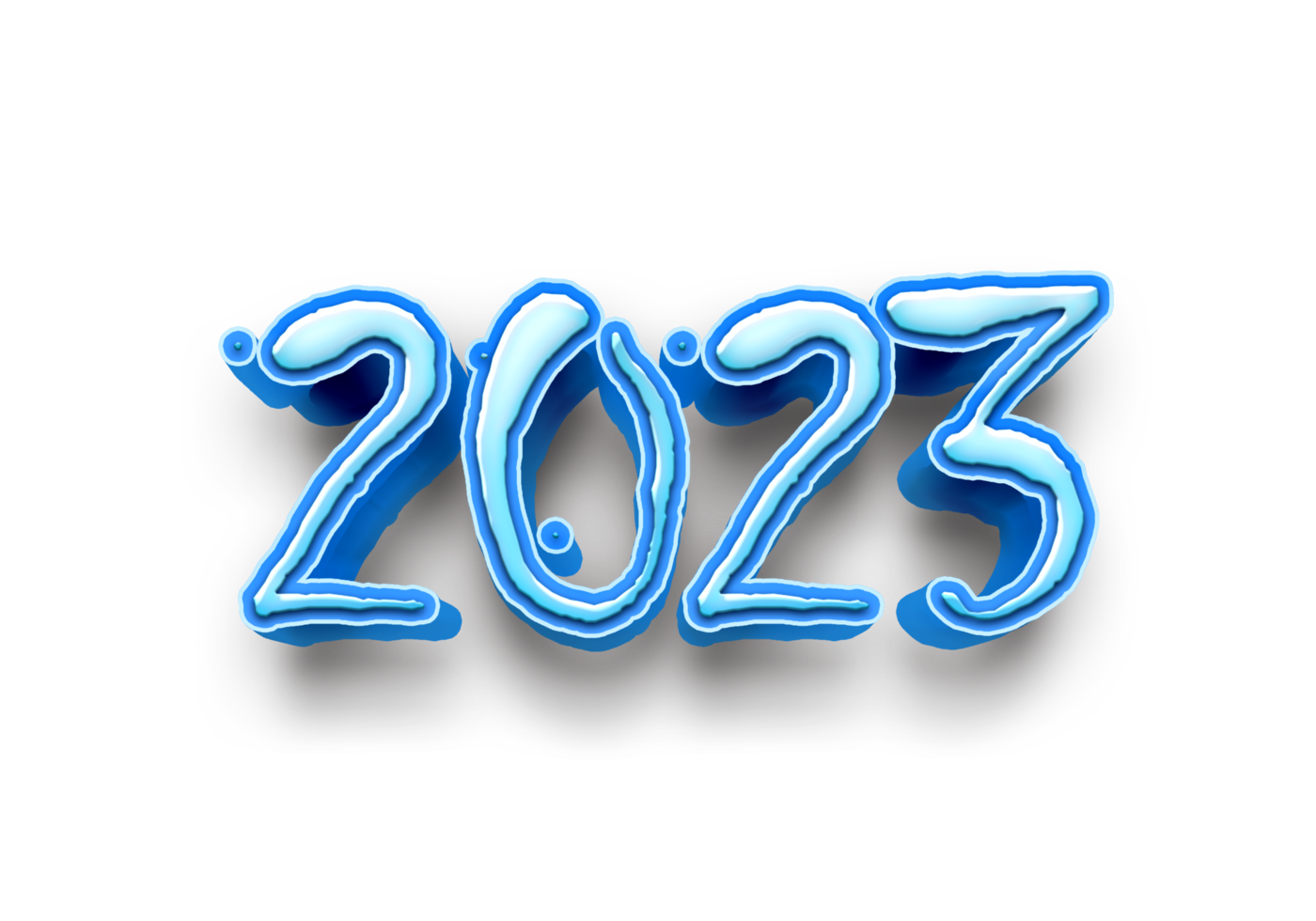 free-2023-text-nummer-jahr-3d-attrappe-lehrmodell-simulation-eis-blau