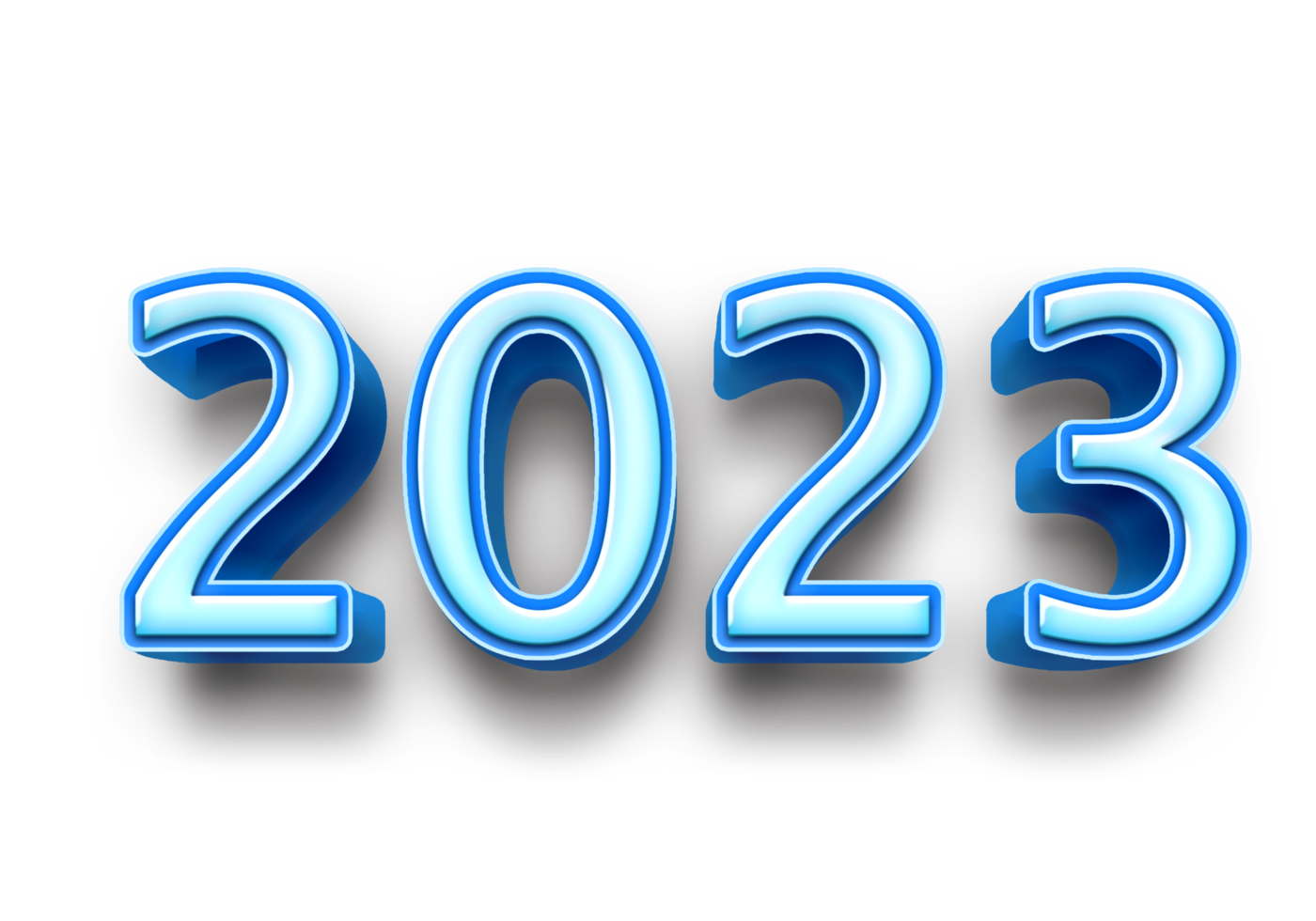 2023 tekst aantal jaar 3d mockup ijs blauw png