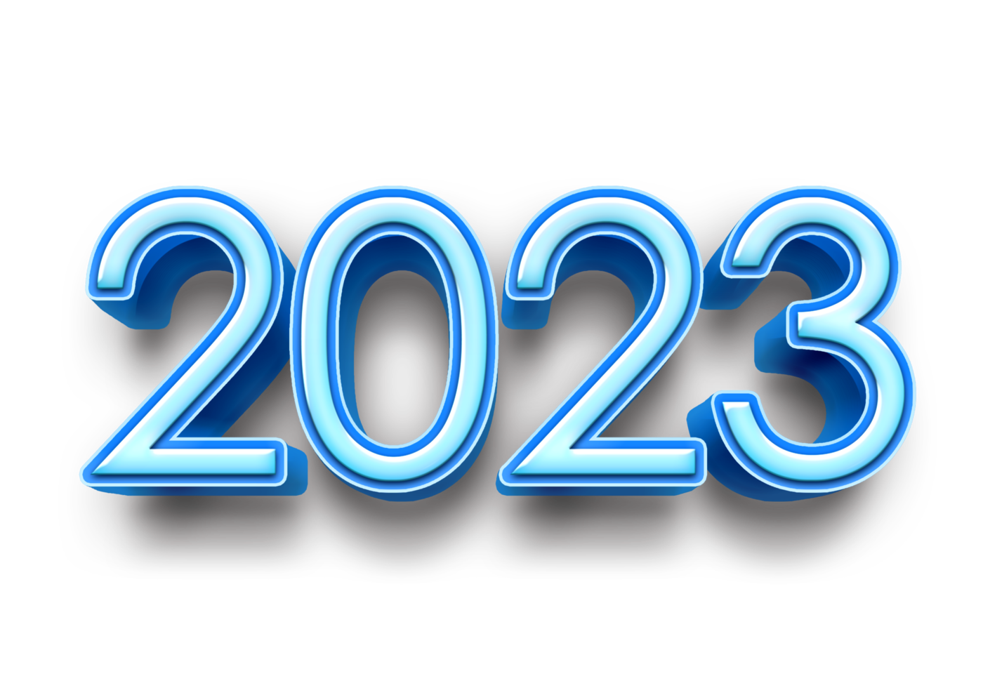 2023 texte nombre année 3d maquette la glace bleu png