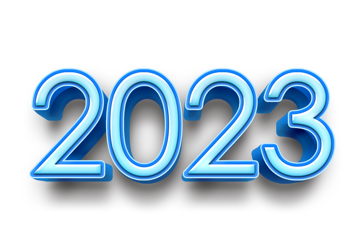 2023 Text Nummer Jahr 3d Attrappe, Lehrmodell, Simulation Eis Blau png