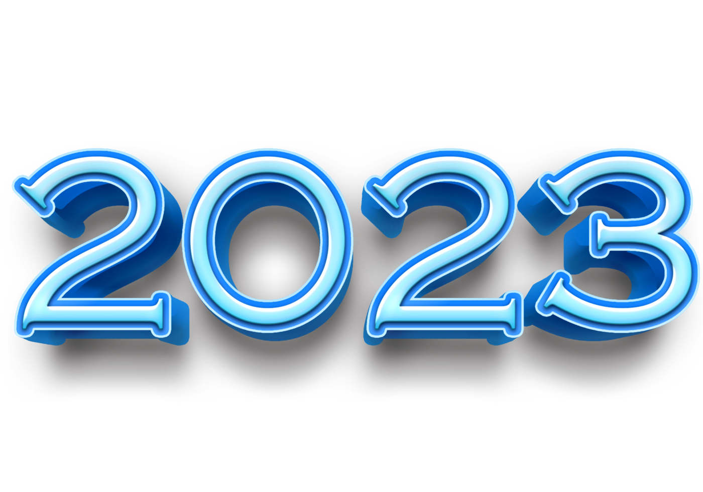 2023 tekst aantal jaar 3d mockup ijs blauw png