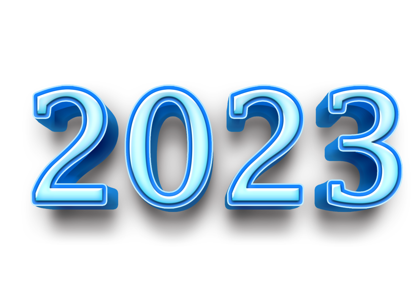 2023 tekst aantal jaar 3d mockup ijs blauw png