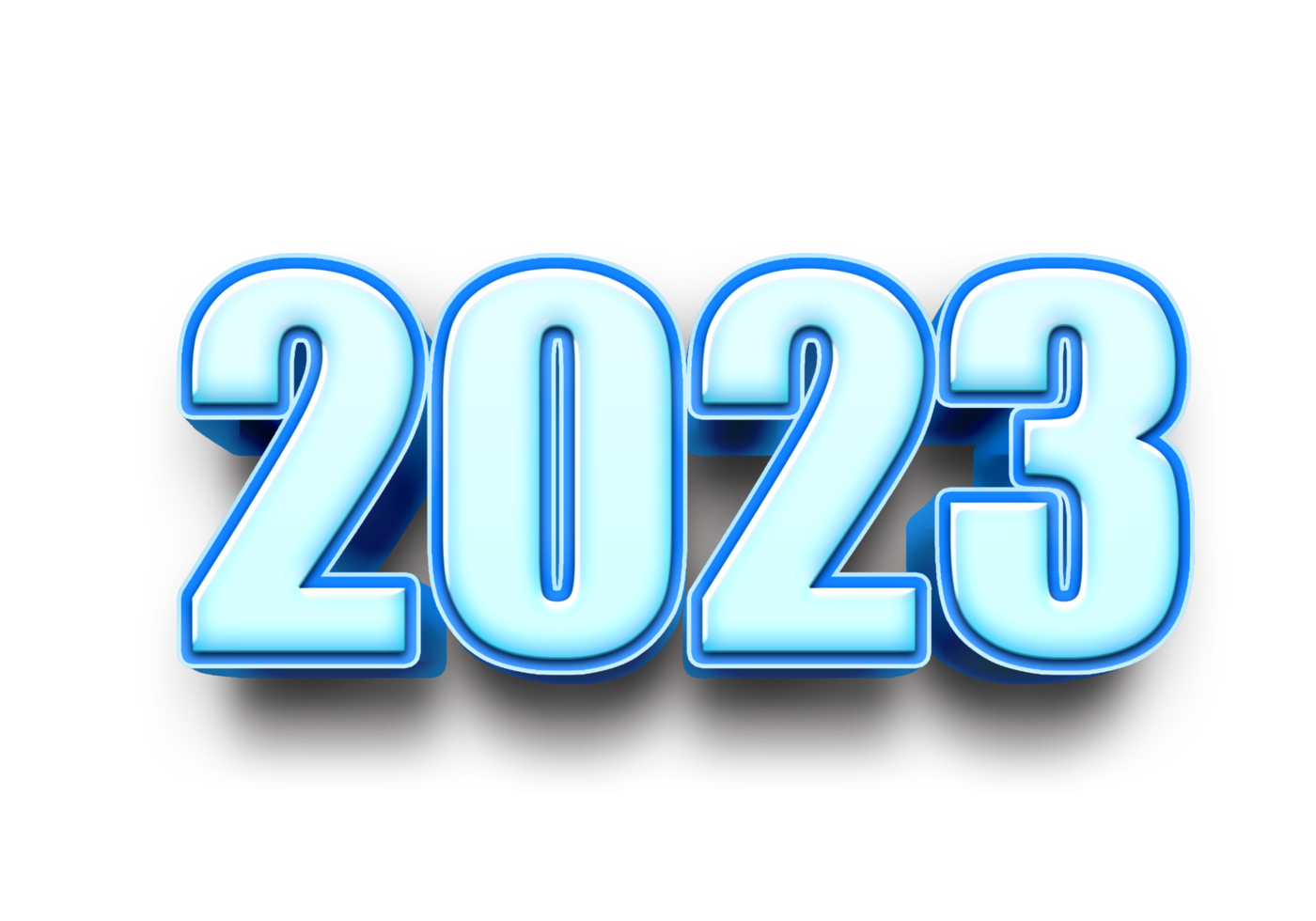 2023 texte nombre année 3d maquette la glace bleu png