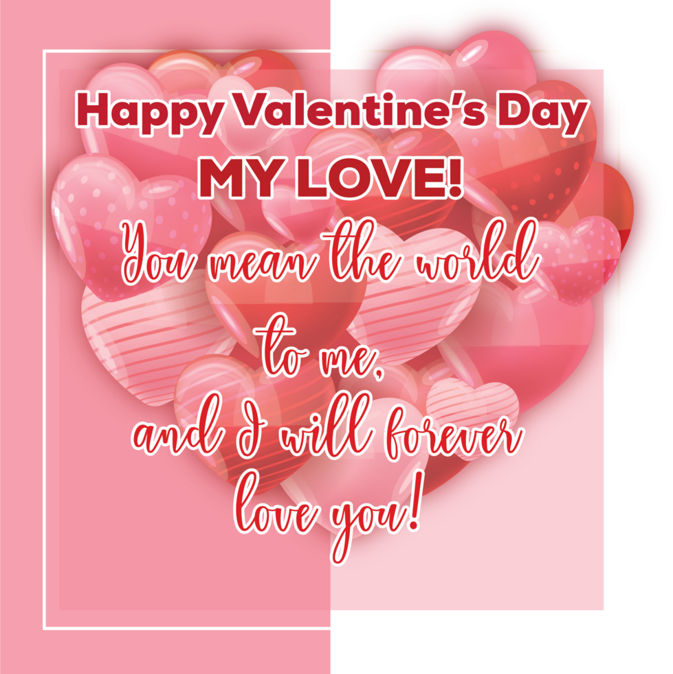 valetines day love romance post social share hearts quote png