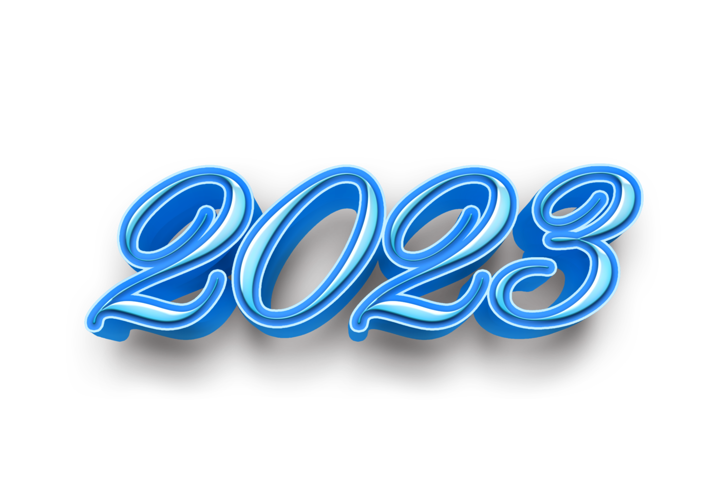 2023 Text Nummer Jahr 3d Attrappe, Lehrmodell, Simulation Eis Blau png