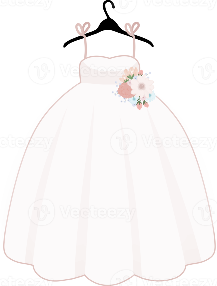 carino sposa o matrimonio vestito su appendiabiti piatto icona design png