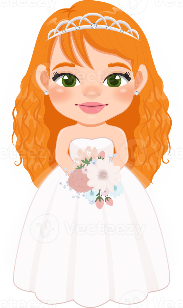 Cute Bride or Marriage Flat Icon Design png