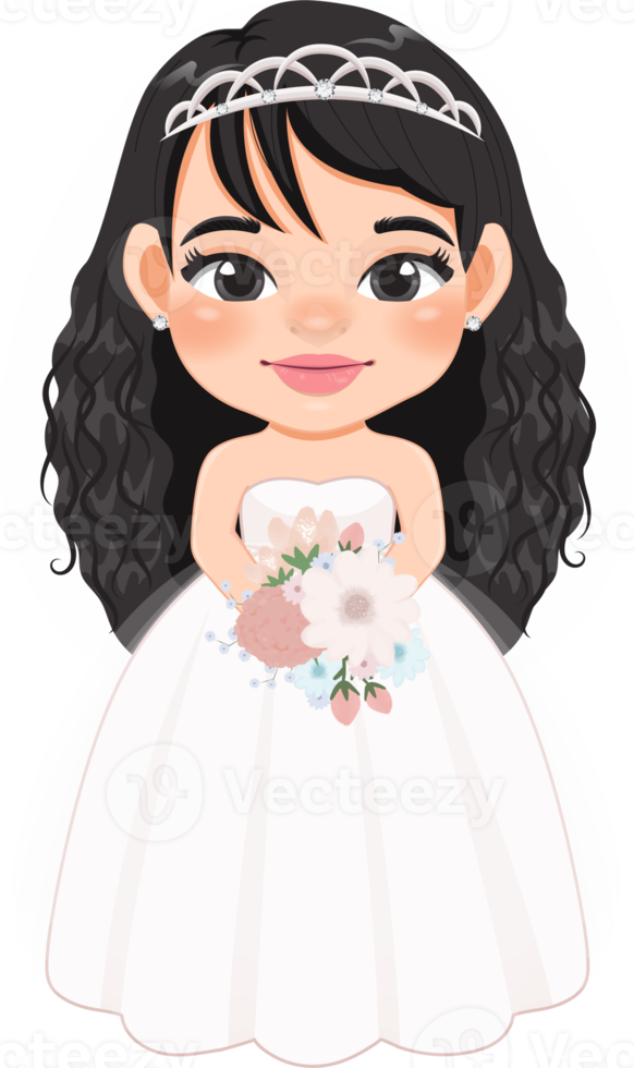 mignonne la mariée ou mariage plat icône conception png