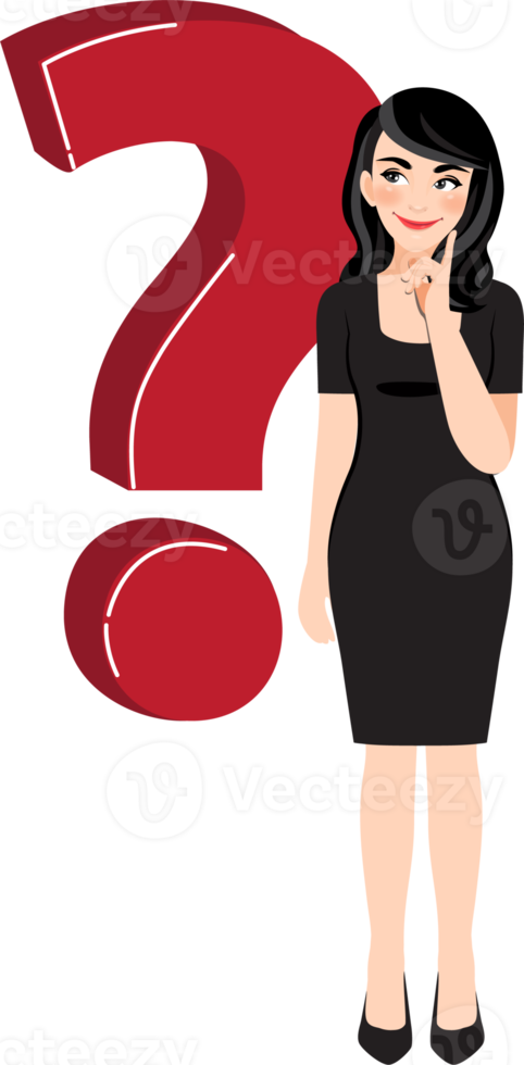Free Businesswoman cartoon character with Beautiful business woman in a black  dress 19840564 PNG with Transparent Background