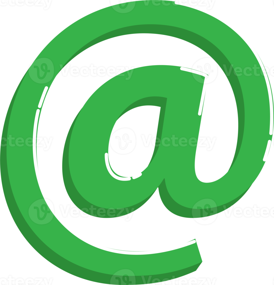 e-mail groen symbool vlak icoon PNG