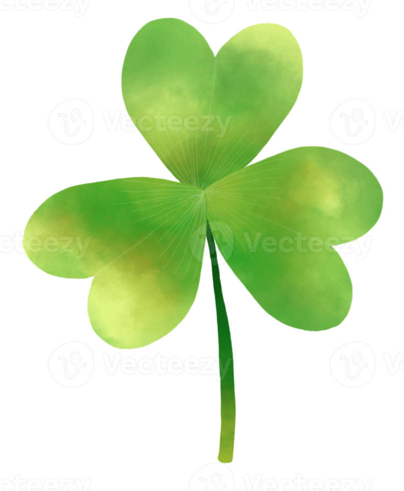 Happy St. Patrick's Day with Clover Leaf Watercolor style png