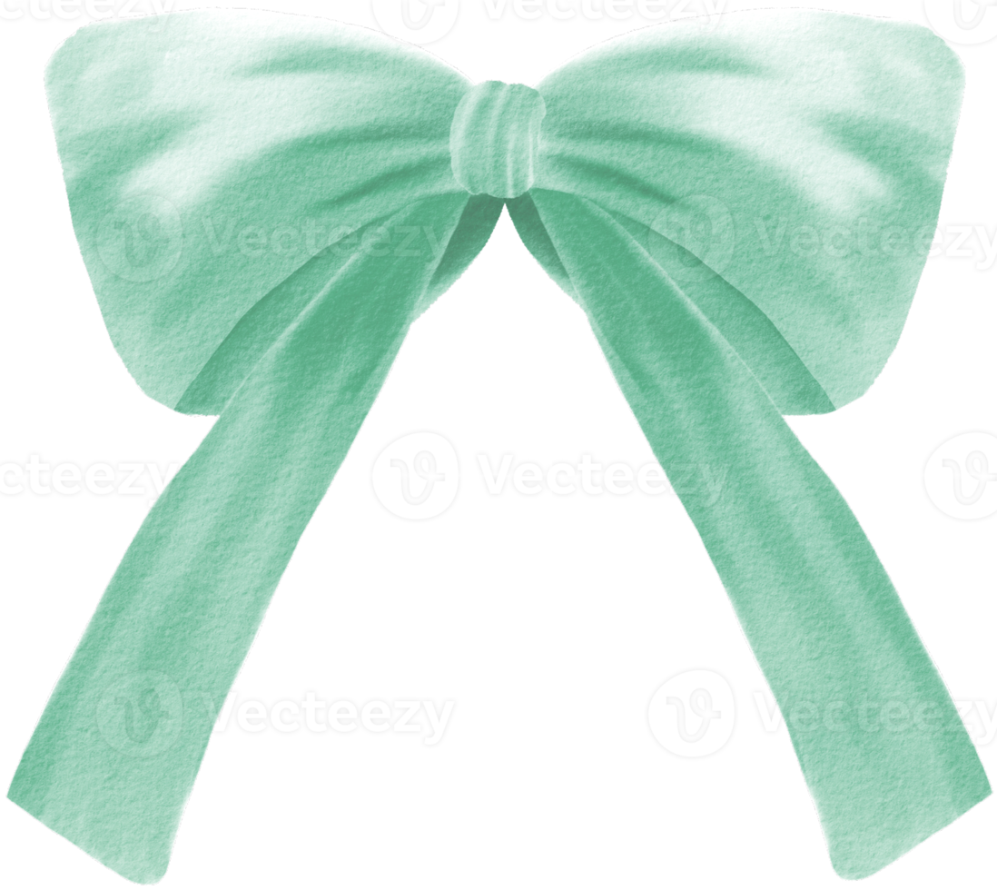 Green Bow pastel watercolor style 19840591 PNG