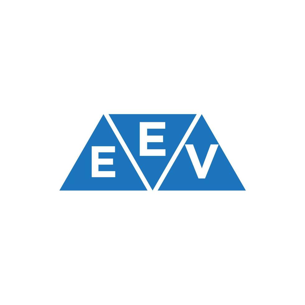 eev triángulo forma logo diseño en blanco antecedentes. eev creativo iniciales letra logo concepto. vector