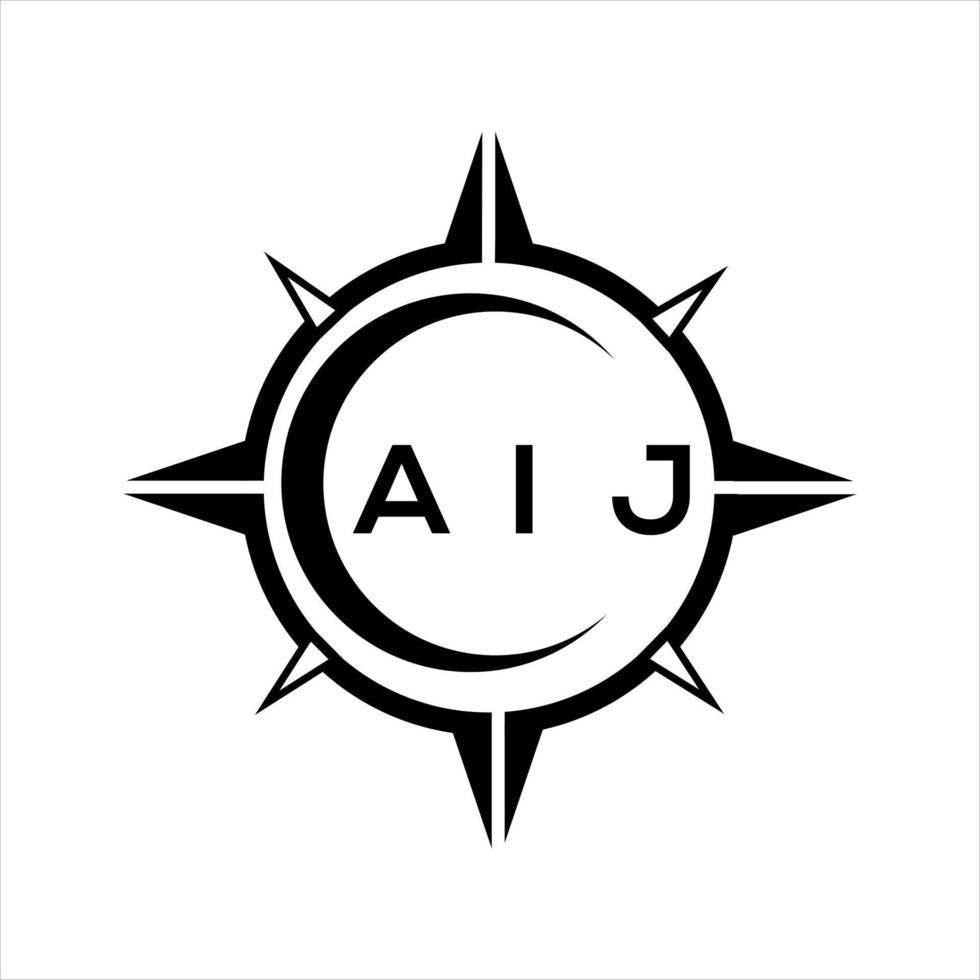 AIJ abstract monogram shield logo design on white background. AIJ creative initials letter logo. vector