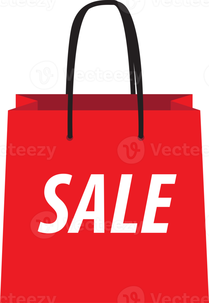 Red Shopping SALE paper bag flat icon PNG