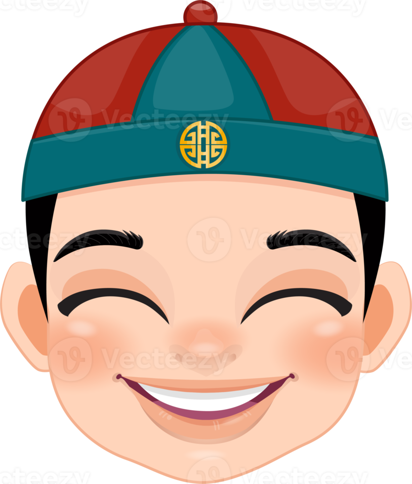 Chinese boy with ancient chinese hat cartoon character png