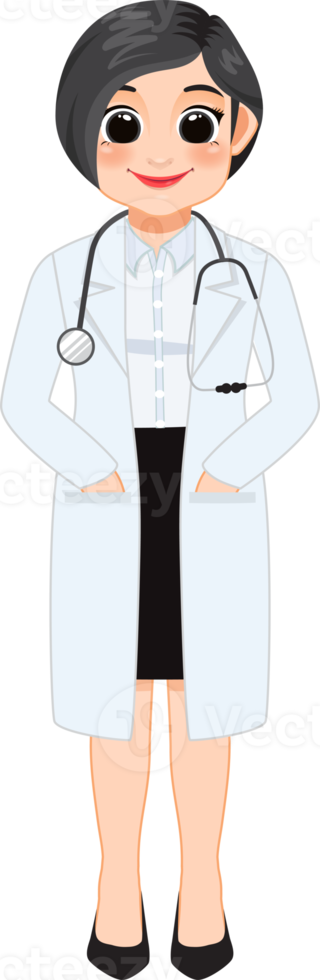 fêmea médico dentro uniforme clipart, profissional médico trabalhadores, sublimação desenhos, mascote png