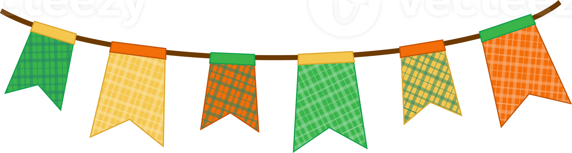 St Patrick s Day garland Festive decoration bunting Party element flat icon design png