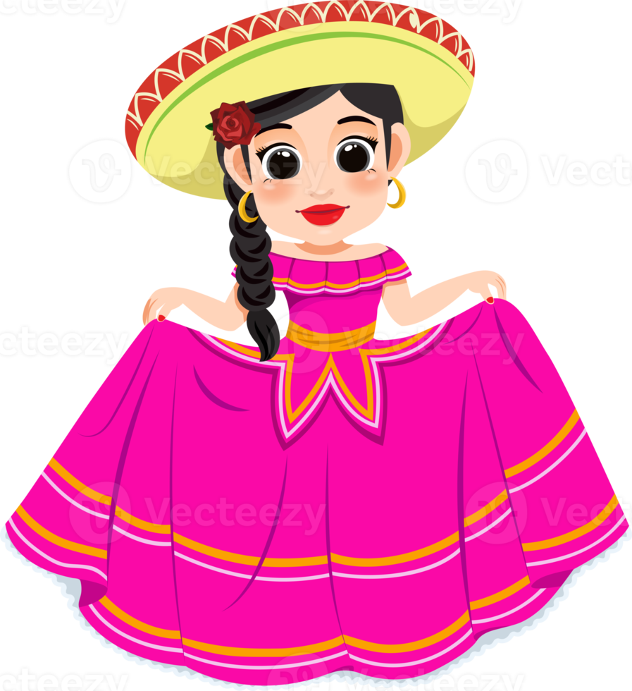 Cinco de Mayo - May 5, federal holiday in Mexico. Cinco de Mayo banner and poster design with mariachi dancers cartoon character png