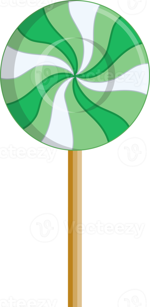 Green and White lollipop candy flat icon design png