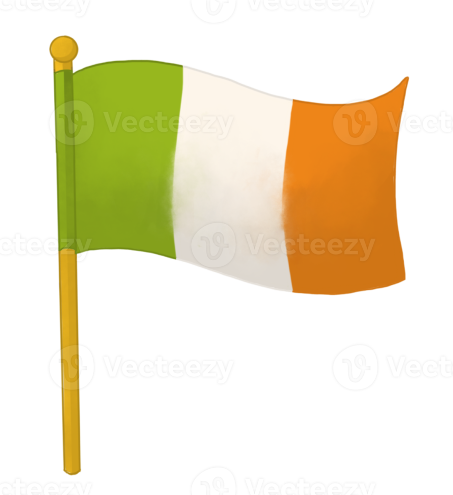 feliz st. patrick's dia bandeira aguarela estilo png