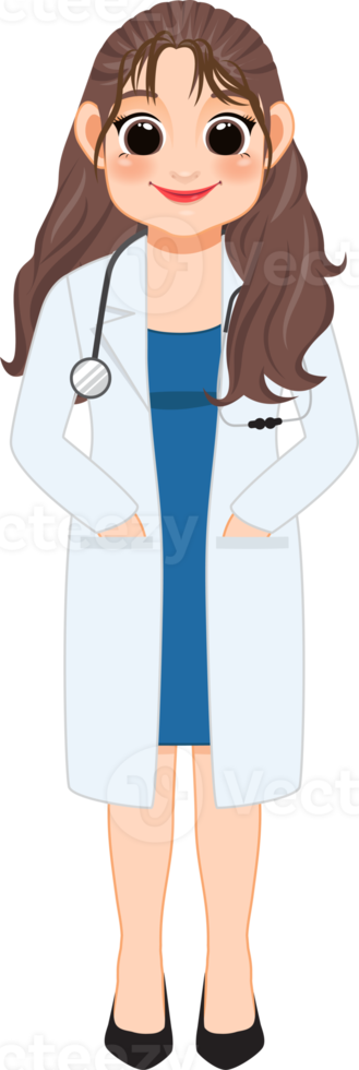 fêmea médico dentro uniforme clipart, profissional médico trabalhadores, sublimação desenhos, mascote png