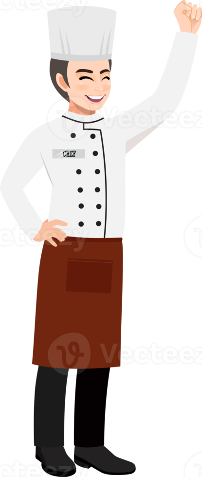 Professional Chef working character design clipart png