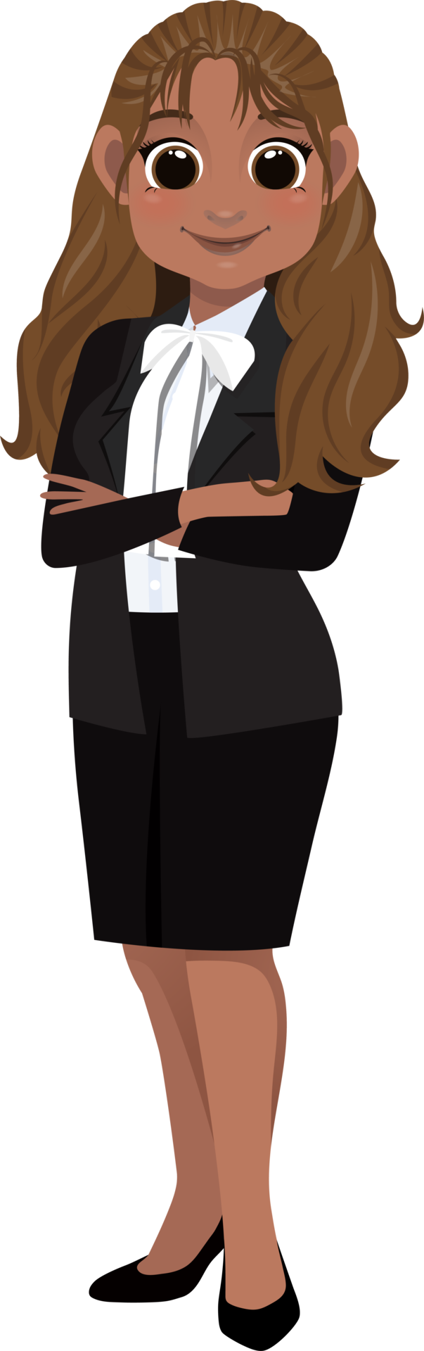 Free Flat icon with African American cute businesswoman cartoon character in office style smart black suit and crossed arms pose. 19840927 PNG with Transparent Background Free Flat icon with African American cute businesswoman cartoon character in office style smart black suit and crossed arms pose. 19840927 PNG with Transparent Background