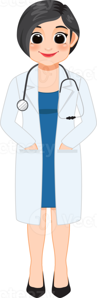 fêmea médico dentro uniforme clipart, profissional médico trabalhadores, sublimação desenhos, mascote png