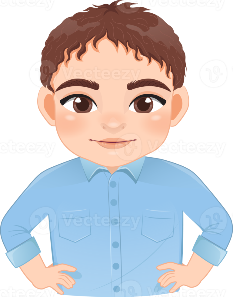 Self-confident guy set or male stands in a heroic pose cartoon character png