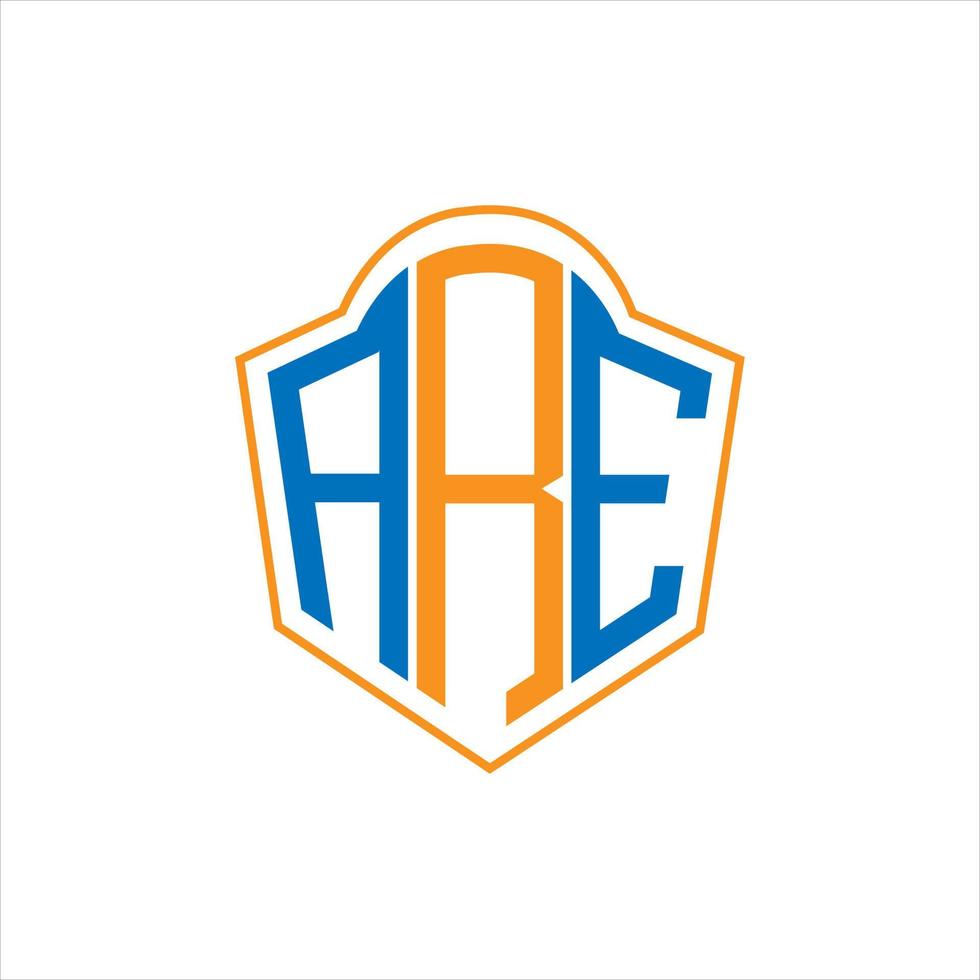 ARE abstract monogram shield logo design on white background. ARE creative initials letter logo. vector