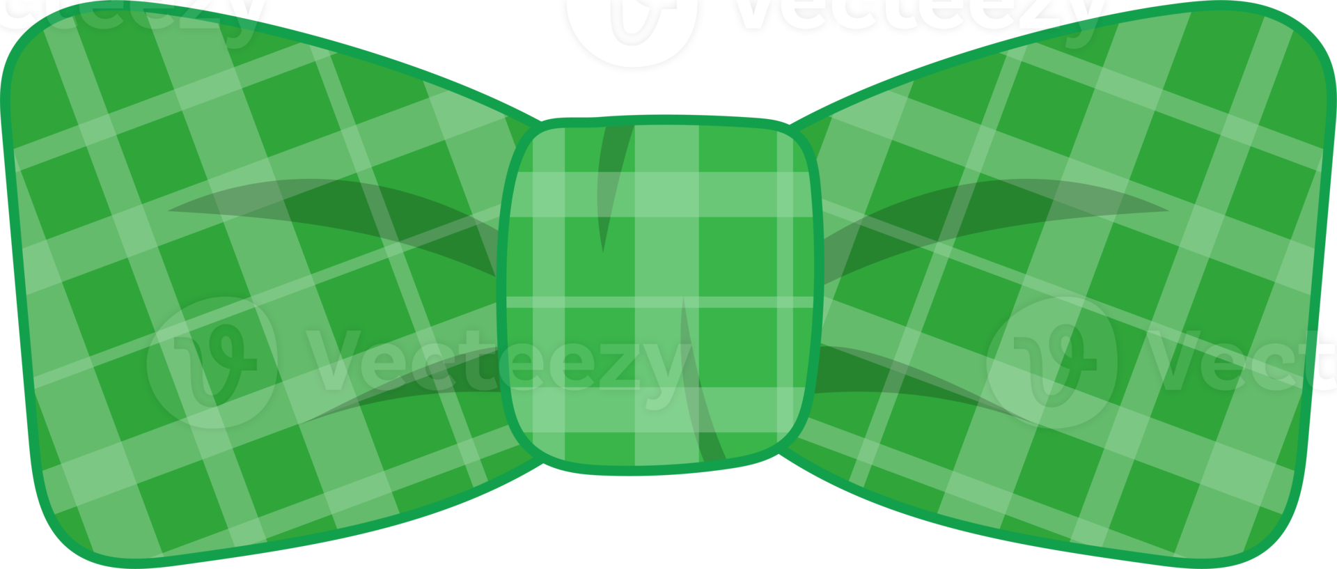 Green plaid knot bow  flat icon design png