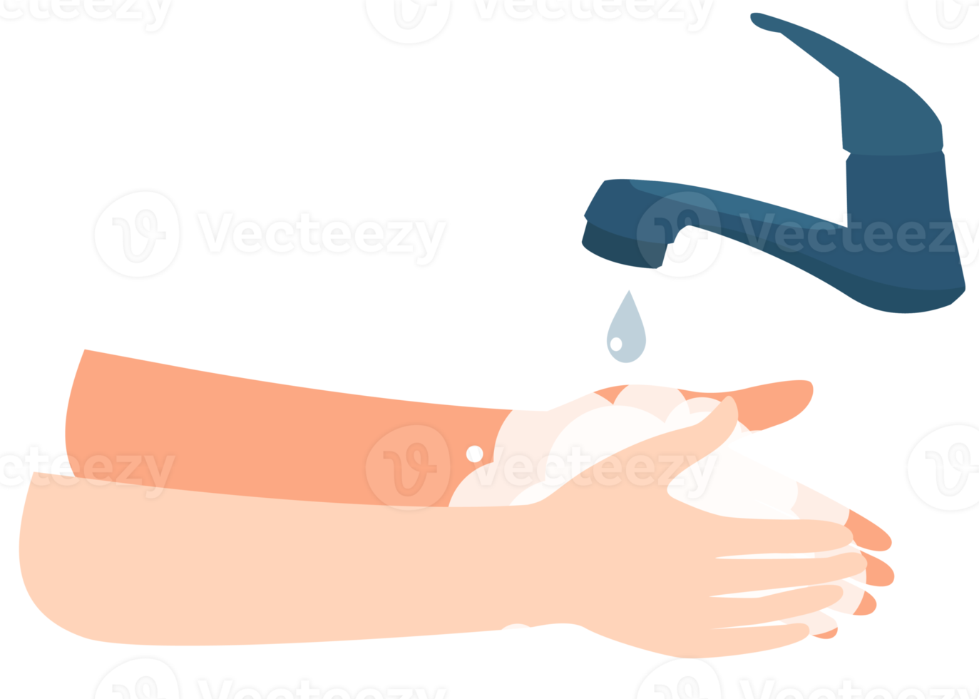 Wash a hand flat icon PNG