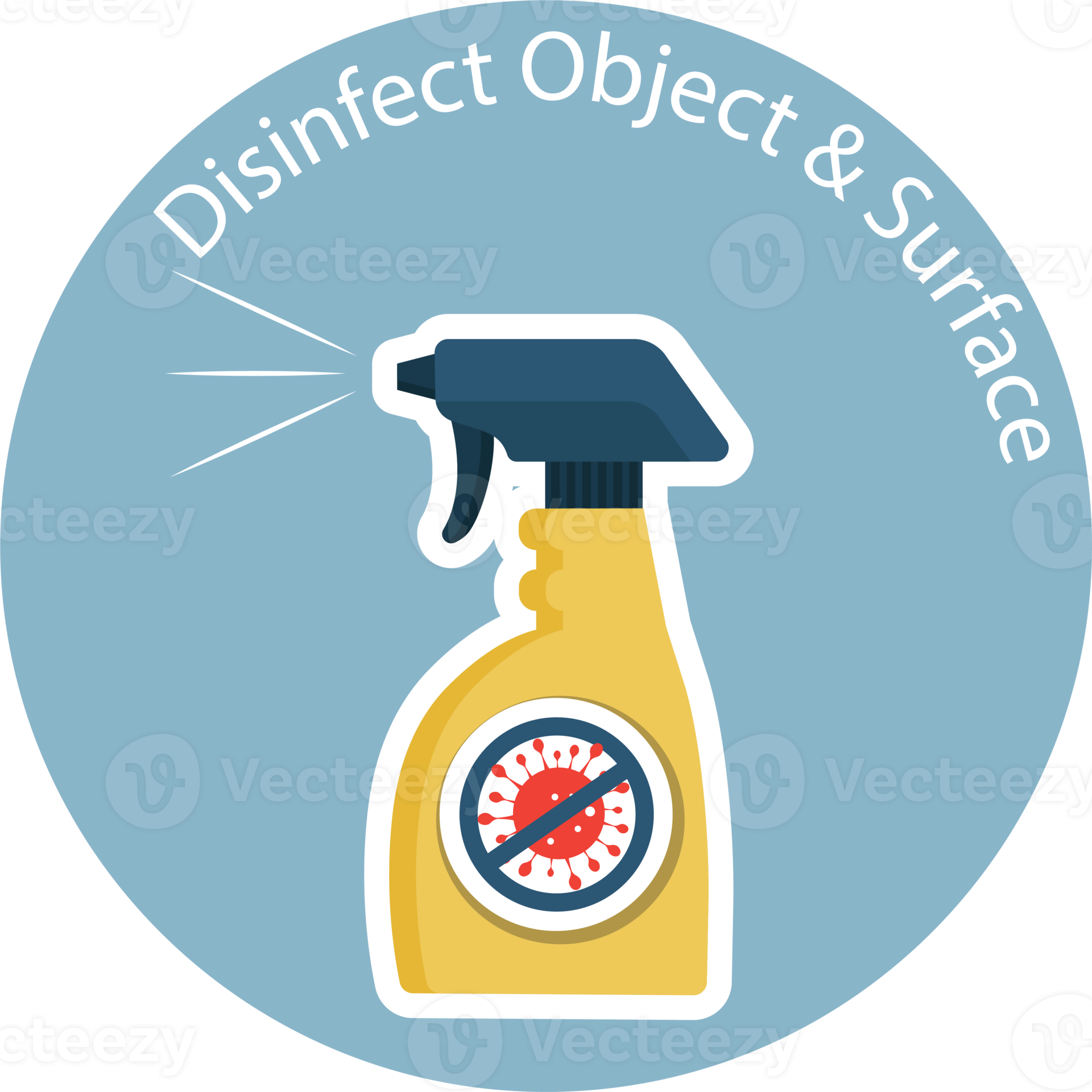 Disinfect Object and Surface Spray Bottle. New normal concept Flat Icon
