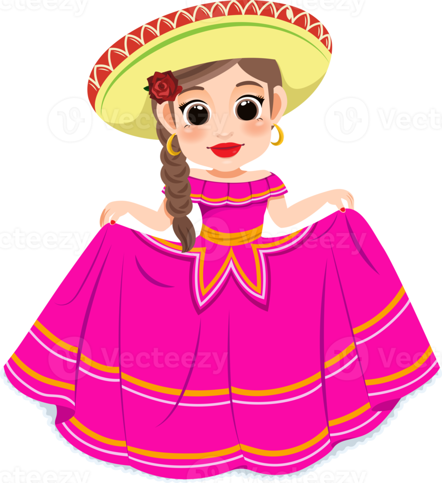 Cinco de Mayo - May 5, federal holiday in Mexico. Cinco de Mayo banner and poster design with mariachi dancers cartoon character png