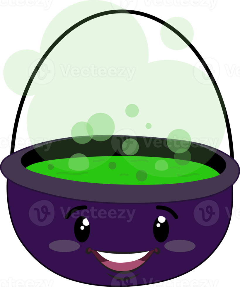 Cute purple poison pot flat icon design png