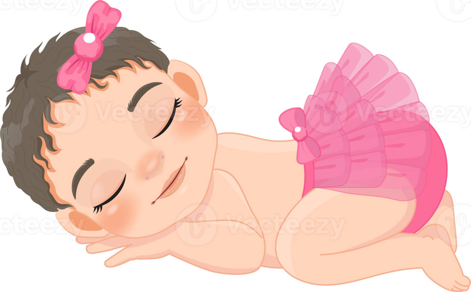 bebis flicka sovande tecknad serie karaktär png