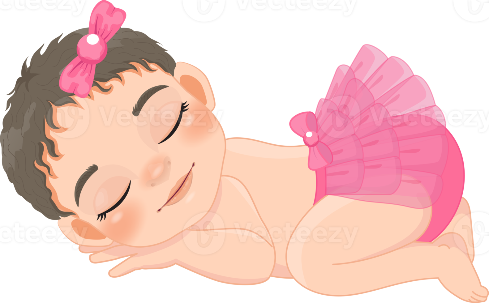 bebé niña dormido dibujos animados personaje png